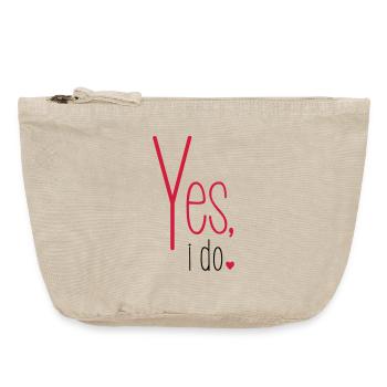 Yes i do bachelorette party Bride GroomHeart - Vintage Zip Pouch 18 x 21 cm - vintage sand  - Front