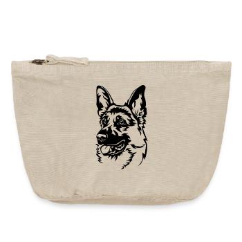 German Shepherd - Vintage Zip Pouch 18 x 21 cm - vintage sand  - Front