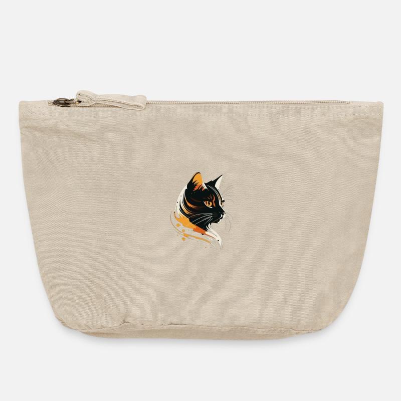 Cat's Head Fire Glow - Vintage Zip Pouch 18 x 21 cm - vintage sand