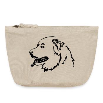 Pyrenean mountain dog head - Vintage Zip Pouch 18 x 21 cm - vintage sand  - Front