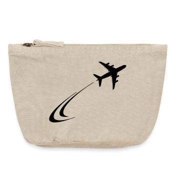 L’avion s’envole - Pochette zippée vintage 18 x 21 cm - sable vintage  - Devant