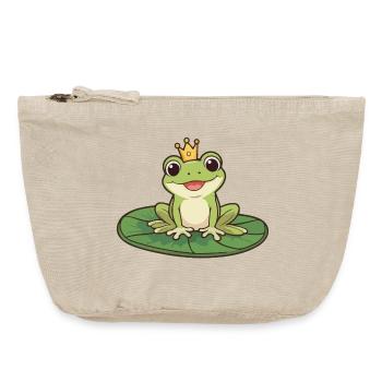Prince Grenouille sur le Nénuphar - Pochette zippée vintage 18 x 21 cm - sable vintage  - Devant