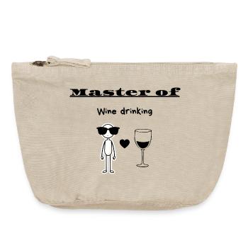 Meister des Weintrinkens - Vintage Reißverschluss-Täschchen (18 x 21 cm) - Vintage Sand  - Vorne