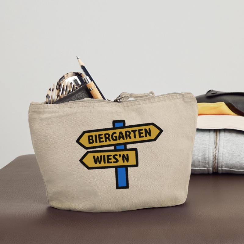 Wegweiser Biergarten Volksfest München Schild Vintage Reißverschluss-Täschchen (18 x 21 cm)