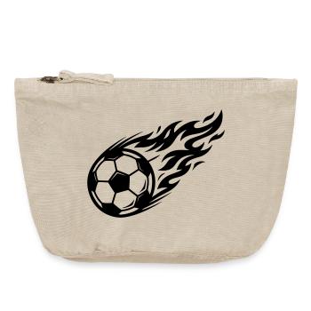 Fussball Flamme Ball - Vintage Reißverschluss-Täschchen (18 x 21 cm) - Vintage Sand  - Vorne