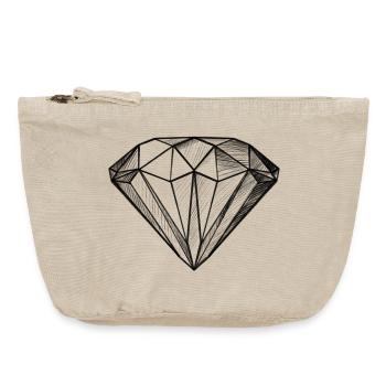 Diamant Edelstein Kristall Design - Illustration - Vintage Reißverschluss-Täschchen (18 x 21 cm) - Vintage Sand  - Vorne