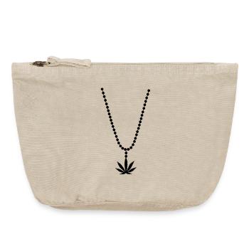 weed cannabis marihuana Halskette necklace - Vintage Reißverschluss-Täschchen (18 x 21 cm) - Vintage Sand  - Vorne