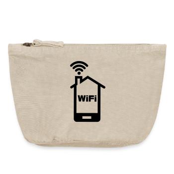 Smartphone Home Logo Home mit Text WIFI - Vintage Reißverschluss-Täschchen (18 x 21 cm) - Vintage Sand  - Vorne