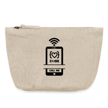 Codiste Appelez-moi code téléphone coeur - Pochette zippée vintage 18 x 21 cm - sable vintage  - Devant