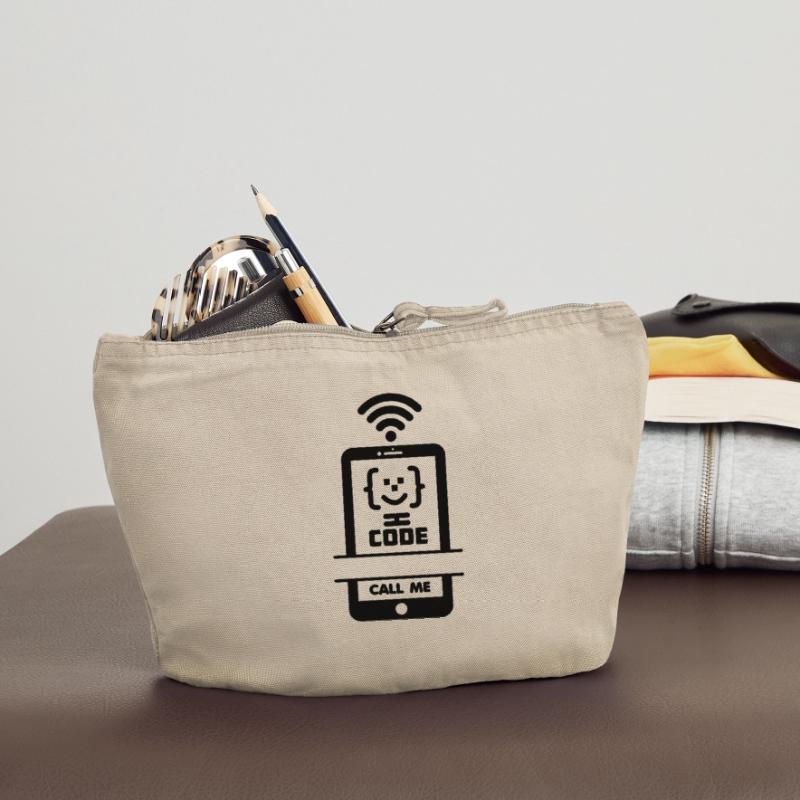 Call me phone coder gezchtje Vintage Zip Pouch 18 x 21 cm