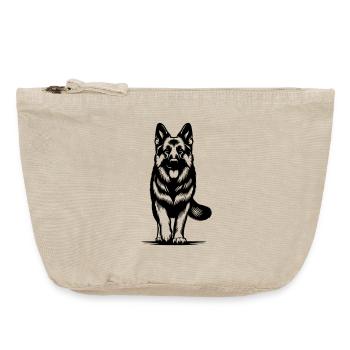 German Shepherd - Vintage Zip Pouch 18 x 21 cm - vintage sand  - Front
