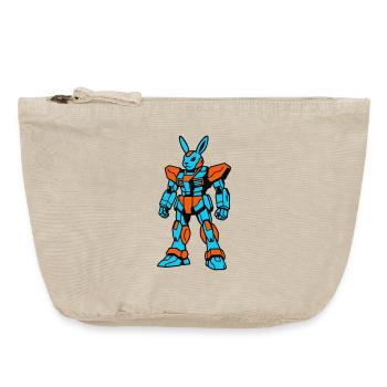 Robo Rabbit orange-blau - Vintage Reißverschluss-Täschchen (18 x 21 cm) - Vintage Sand  - Vorne