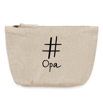 #Opa Hashtag Social Media I Geschenkidee für Opa - Vintage Reißverschluss-Täschchen (18 x 21 cm) - Vintage Sand  - Vorne