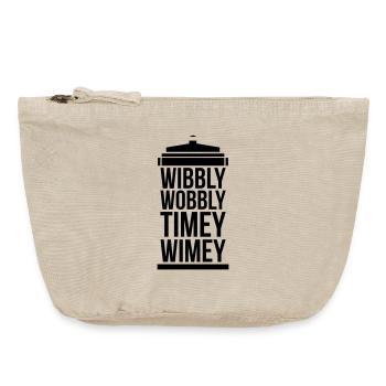 wibbly wobbly timey wimey - Vintage Zip Pouch 18 x 21 cm - vintage sand  - Front