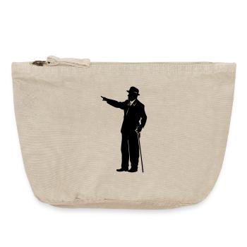 Gentleman Silhouette mit Stock - Vintage Reißverschluss-Täschchen (18 x 21 cm) - Vintage Sand  - Vorne