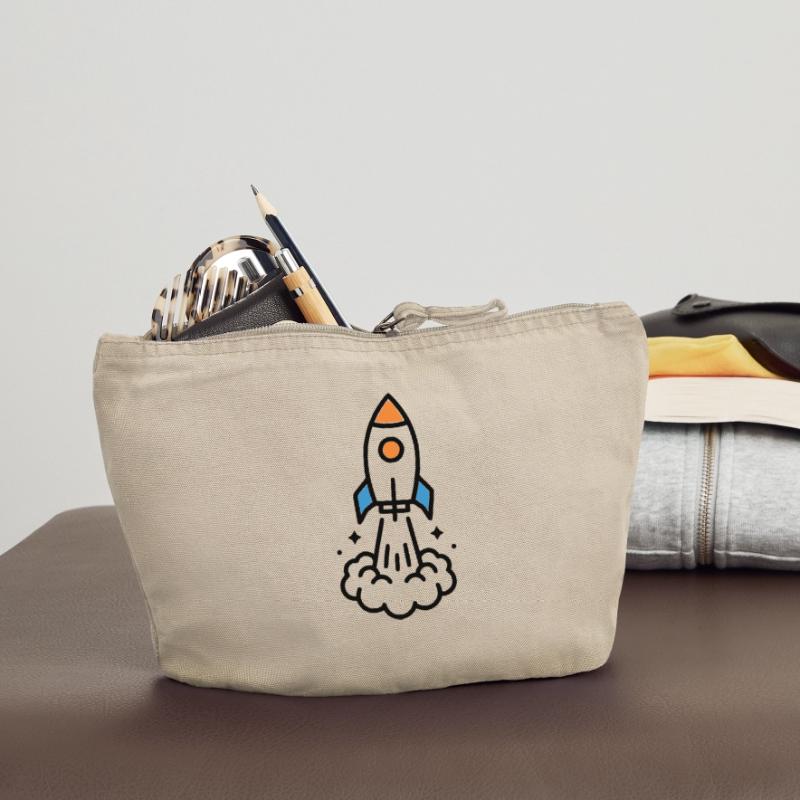 Comic spatial Rocket Launch Pochette zippée vintage 18 x 21 cm