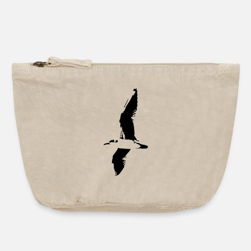 Möwe, Silhouette -T-Shirt - Vintage Reißverschluss-Täschchen (18 x 21 cm) - Vintage Sand 