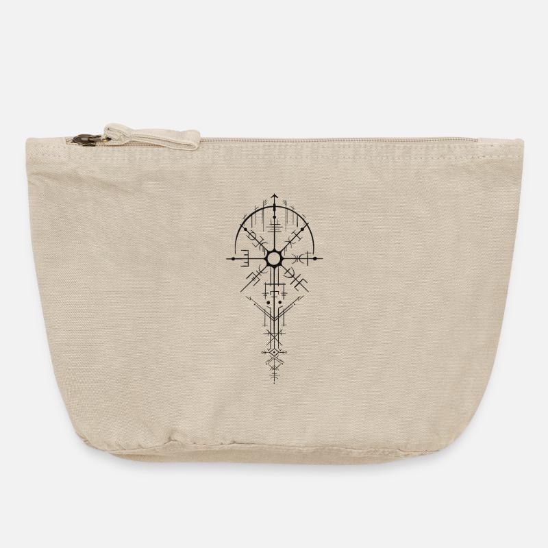 Nordisch Runenamulett Design - Vintage Reißverschluss-Täschchen (18 x 21 cm) - Vintage Sand 