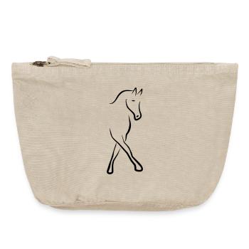 2541614 13004536 cheval de dressage - Pochette zippée vintage 18 x 21 cm - sable vintage  - Devant