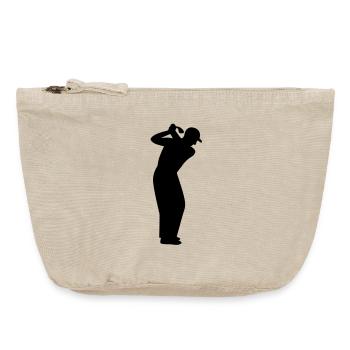 Golfer beim Abschlag - Vintage Reißverschluss-Täschchen (18 x 21 cm) - Vintage Sand  - Vorne