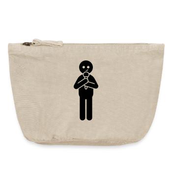 Singer with Microphone Entertainer - Vintage Zip Pouch 18 x 21 cm - vintage sand  - Front