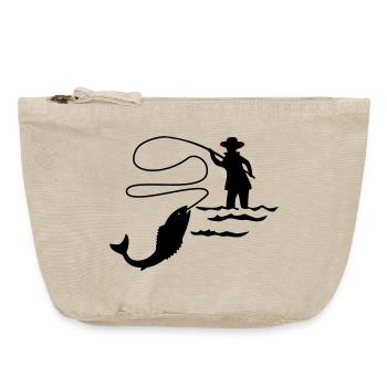Fischer Fliegenfischen - Vintage Reißverschluss-Täschchen (18 x 21 cm) - Vintage Sand  - Vorne