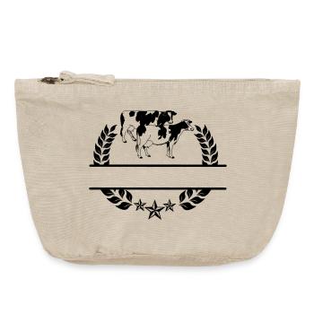 Cows monogram - Vintage Zip Pouch 18 x 21 cm - vintage sand  - Front