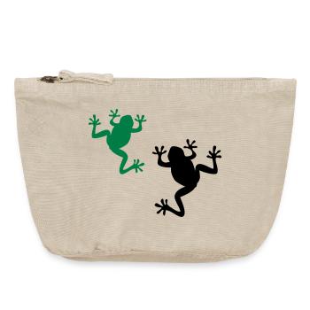 froesche amphibie natur - Vintage Reißverschluss-Täschchen (18 x 21 cm) - Vintage Sand  - Vorne
