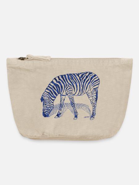 Zebra mit Zebraschatten - Vintage Reißverschluss-Täschchen (18 x 21 cm) - Vintage Sand