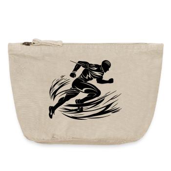 Sprinter en mouvement - Pochette zippée vintage 18 x 21 cm - sable vintage  - Devant