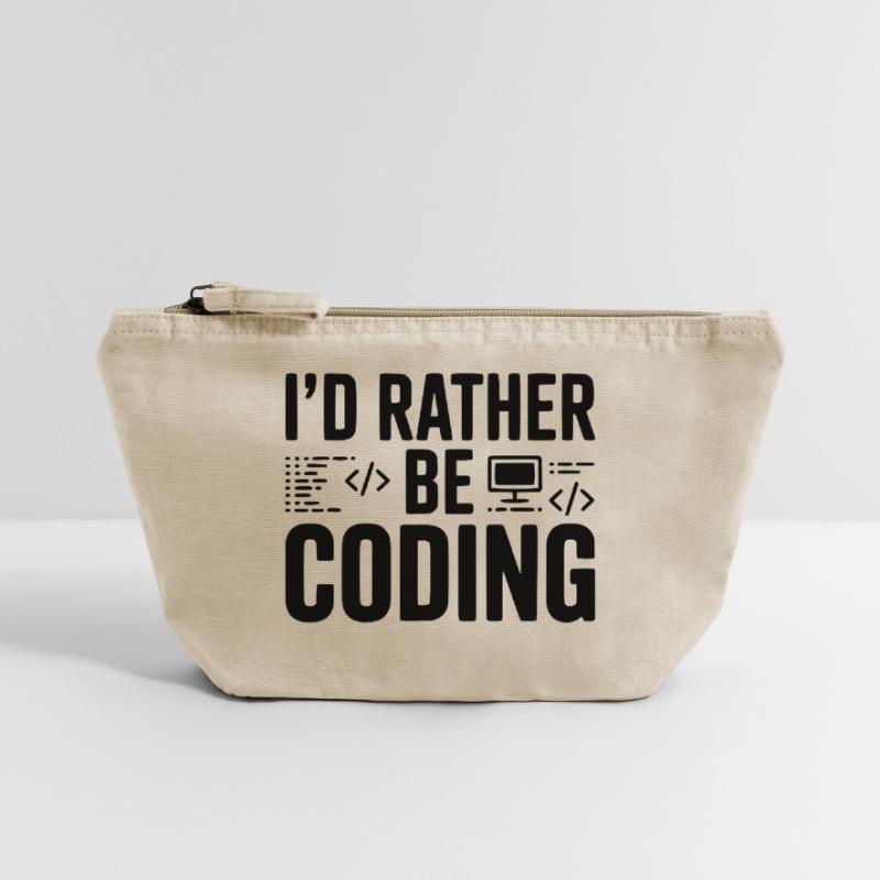 I'd Rather Be Coding Vintage Zip Pouch 18 x 21 cm