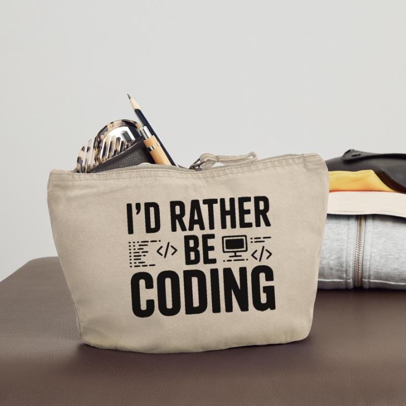Je préfère coder Pochette zippée vintage 18 x 21 cm