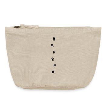 Pistes d'orignaux - Pochette zippée vintage 18 x 21 cm - sable vintage  - Devant