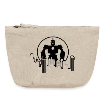 Robot Skyline – Sci-Fi Android Silhouette Shirt - Vintage Reißverschluss-Täschchen (18 x 21 cm) - Vintage Sand  - Vorne