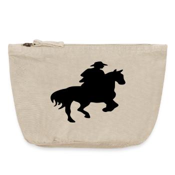 Horses, horse, riding,pony, cowboy, trot, Gallop - Vintage Zip Pouch 18 x 21 cm - vintage sand  - Front