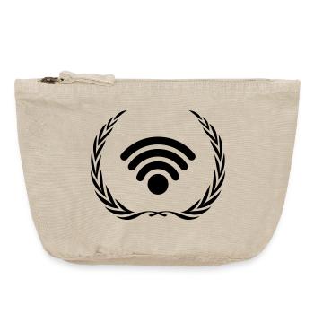 Wi-Fi Internet Wreath - Vintage Zip Pouch 18 x 21 cm - vintage sand  - Front