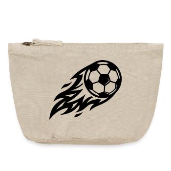 Fussball Feuer Ball - Vintage Reißverschluss-Täschchen (18 x 21 cm) - Vintage Sand  - Vorne