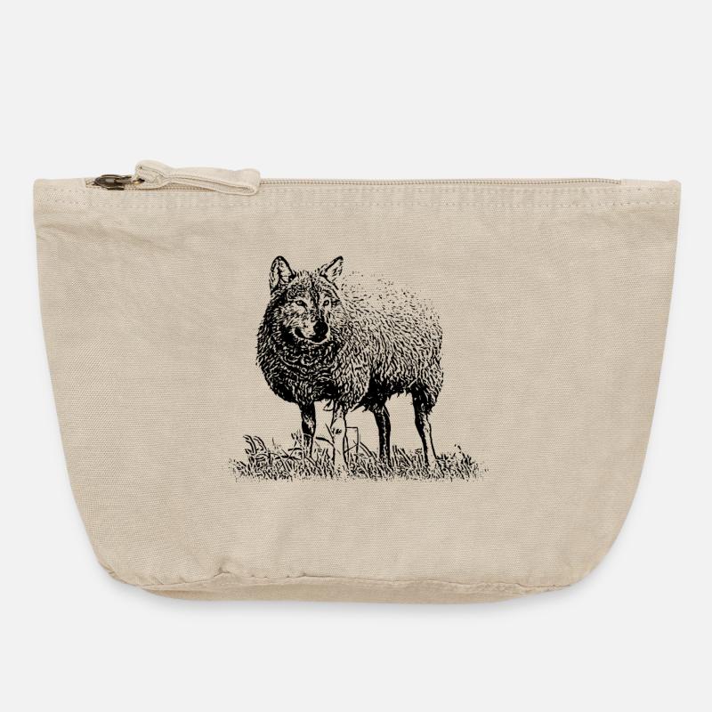 Wolf im Schafspelz - Vintage Reißverschluss-Täschchen (18 x 21 cm) - Vintage Sand