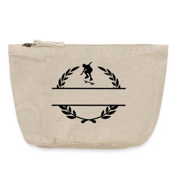 Skatebordüre im Lorbeerkranzmonogramm - Vintage Reißverschluss-Täschchen (18 x 21 cm) - Vintage Sand  - Vorne