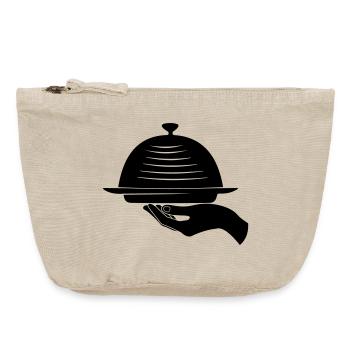 Kellnerhand mit Mahlzeit - Vintage Reißverschluss-Täschchen (18 x 21 cm) - Vintage Sand  - Vorne
