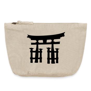 Japanese torii or gate transparent shadow image - Vintage Zip Pouch 18 x 21 cm - vintage sand  - Front