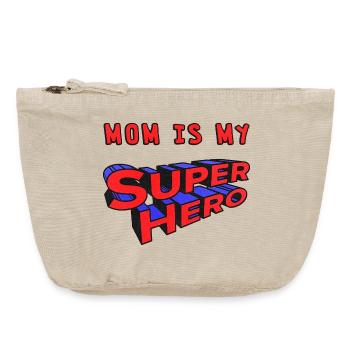 Maman est ma super-héroïne - Pochette zippée vintage 18 x 21 cm - sable vintage  - Devant
