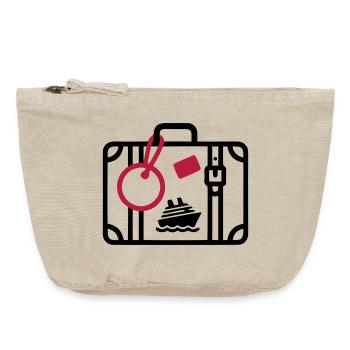 Suitcase Travel Cruise Vacation - Vintage Zip Pouch 18 x 21 cm - vintage sand  - Front