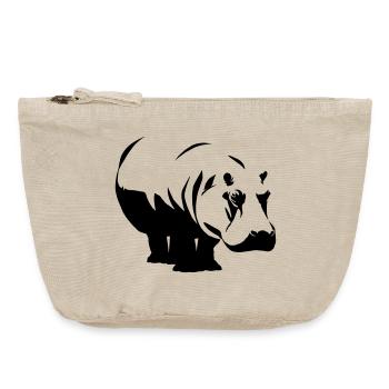 Nilpferd Hippo - Vintage Zip Pouch 18 x 21 cm - vintage sand  - Front