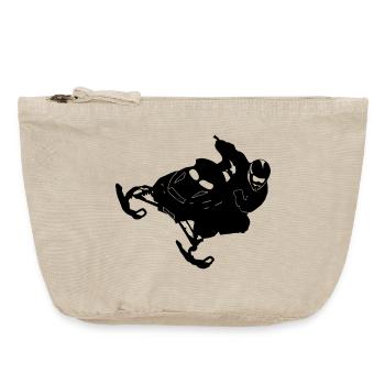 Motoneige pilote Stunts - Pochette zippée vintage 18 x 21 cm - sable vintage  - Devant