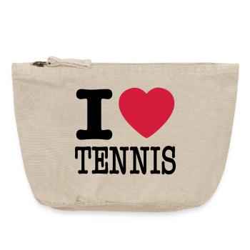 j'aime le tennis - Pochette zippée vintage 18 x 21 cm - sable vintage  - Devant