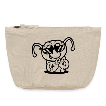 Raupe Mittelfinger Beleidigung Loch Sonnenbrille - Vintage Reißverschluss-Täschchen (18 x 21 cm) - Vintage Sand  - Vorne