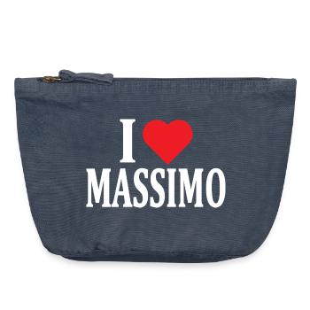 I love Massimo t-shirt gift idea t-shirt - Vintage Zip Pouch 18 x 21 cm - vintage denim - Front