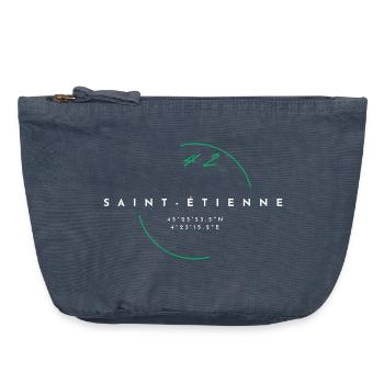 Saint-étienne - cadeau - hollywood - Pochette zippée vintage 18 x 21 cm - vintage bleu jeans - Devant