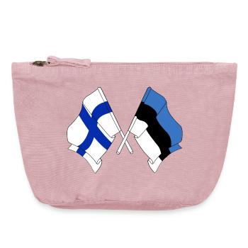 Drapeau Finlande, drapeau Estonie - Pochette zippée vintage 18 x 21 cm - rose vintage - Devant